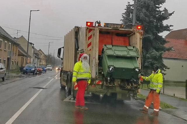 Szemétszállítónak állt a Télapó és a krampusz Szombathelyen
