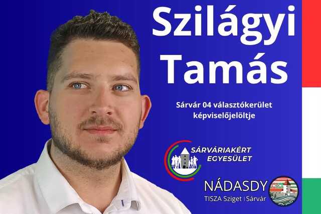 Szilágyi Tamás indul a sárvári időközi választáson a Sárváriakért Egyesület és a Nádasdy TISZA Sziget támogatásával