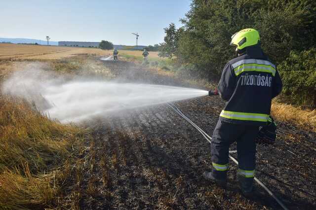 Lábon álló gabona égett Vép határában - munkagép kezdte a körülhatárolást