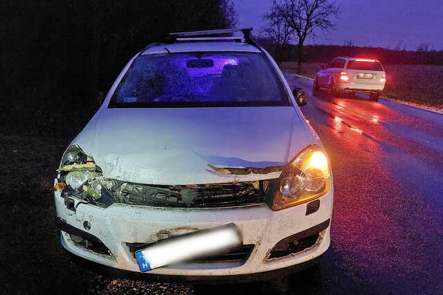 Útra dőlő fa által megrongált autó Győrvár és Vasvár között