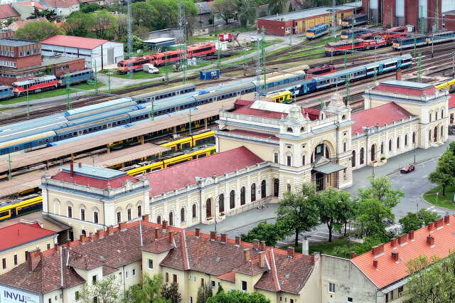 A szombathelyi vasútállomás légifelvételen Fotó: Tánczos Mihály