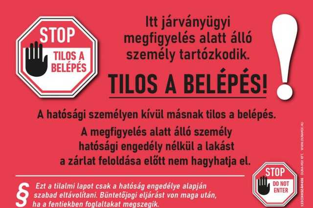Házi karantén jelzése