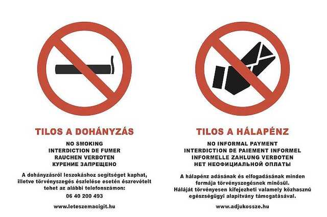 Tilos a hálapénz tábla