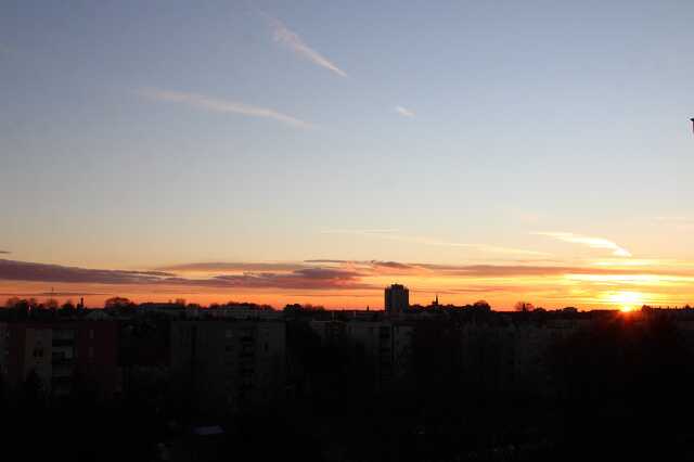 Szombathely, naplemente, nap, napnyugta, napkelte, város