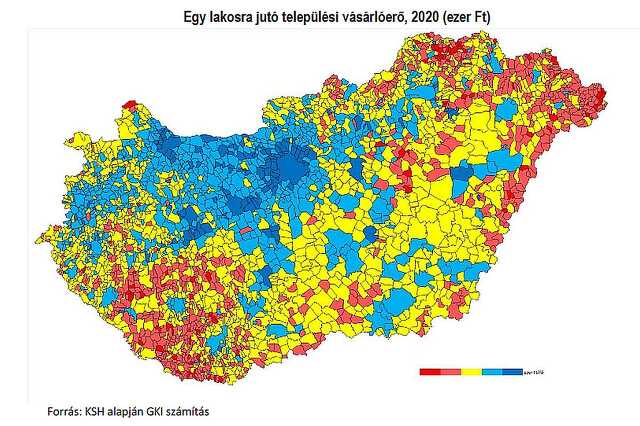 Vásárlóerő térkép Magyarországon