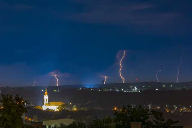 Vihar, villám Nagykanizsánál