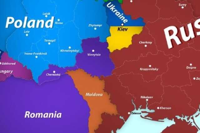 Ukrajna felosztása - térkép