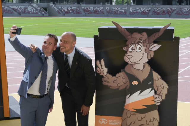 Az atlétikai vb kabalájának bemutatása