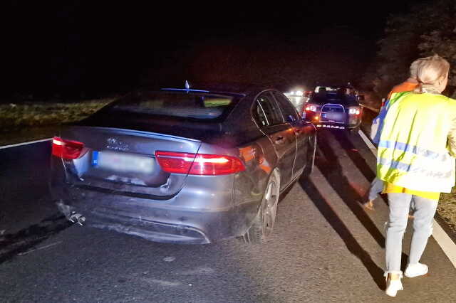 Daciának szaladó szarvas miatt megálló Jaguarnak ütközött egy Seat a 86-oson, Kisunyom közelében
