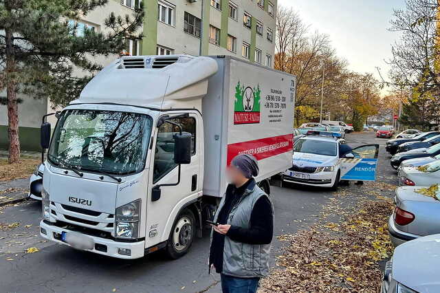 Nem jutott messzire a tolvaj a teherautóval Fotó: Matusz Balázs / Facebook