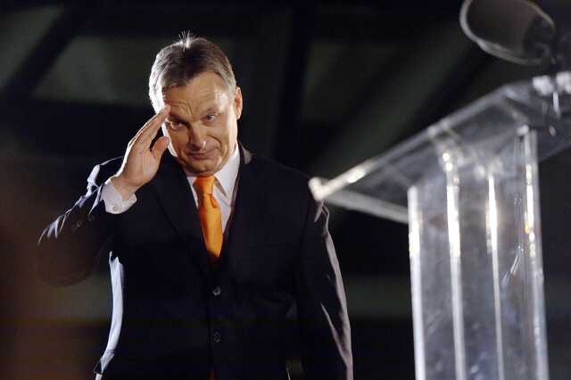 Orbán Viktor az eredményvárón (MTI Fotó: Beliczay László)