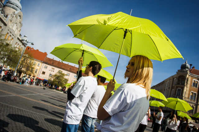 Távhő flashmob a Fő téren
