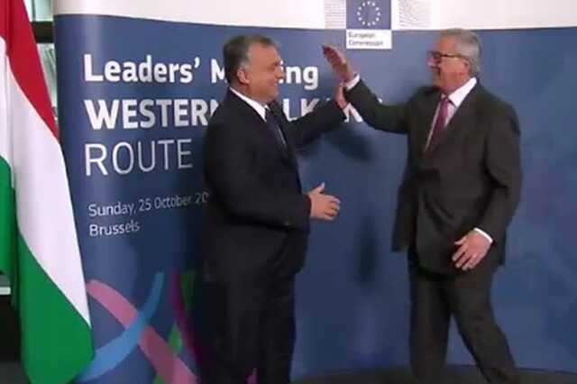 Orbán és Juncker, az Európai Bizottság elnöke