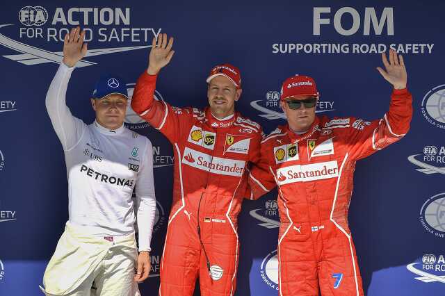 Sebastian Vettel, Kimi Räikkönen, Valtteri Bottas, Forma-1-es Magyar Nagydíj időmérő edzés