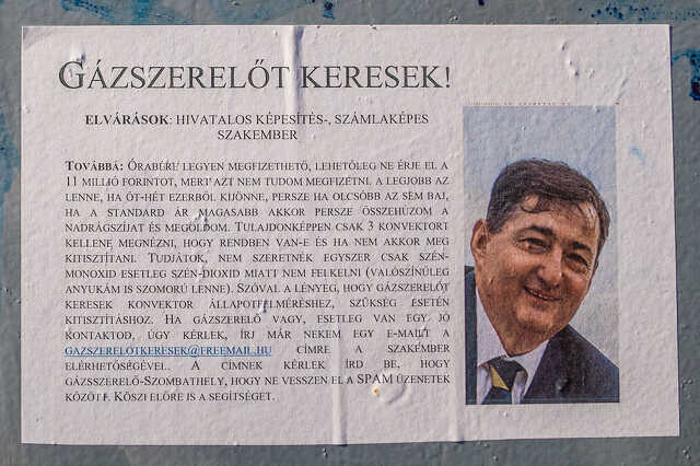 Gázszerelőt keresnek