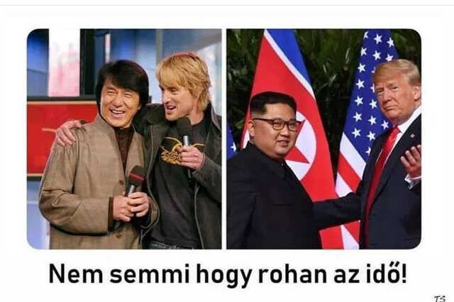 Kim Dzsong Un és Doland Trump 