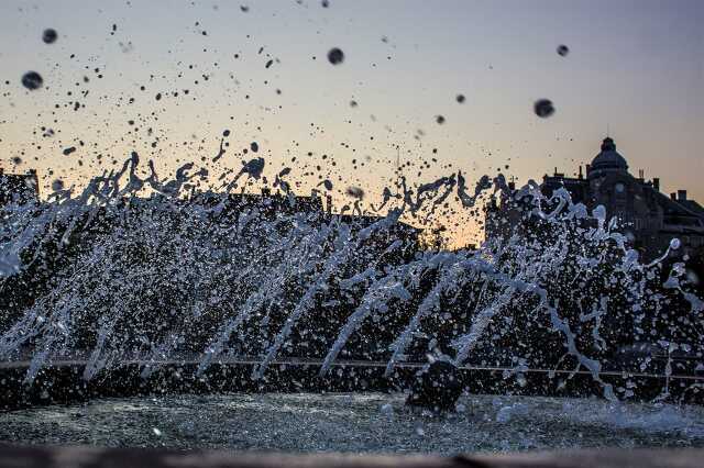 Szombathely főtér, szökőkút