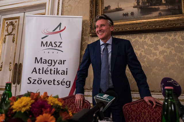 Sebastian Coe, az IAAF brit elnöke a Magyar Atlétikai Szövetség budapesti sajtótájékoztatóján 2017. október 30-án.