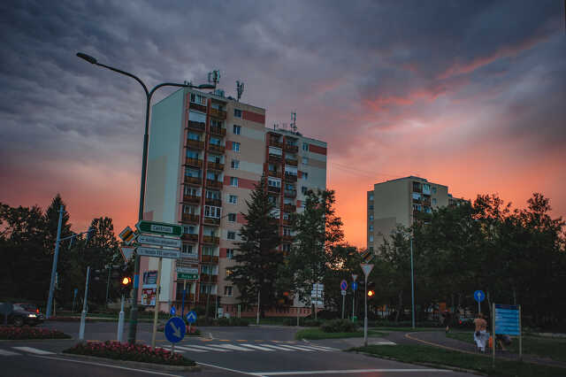Naplemente Szombathely felett