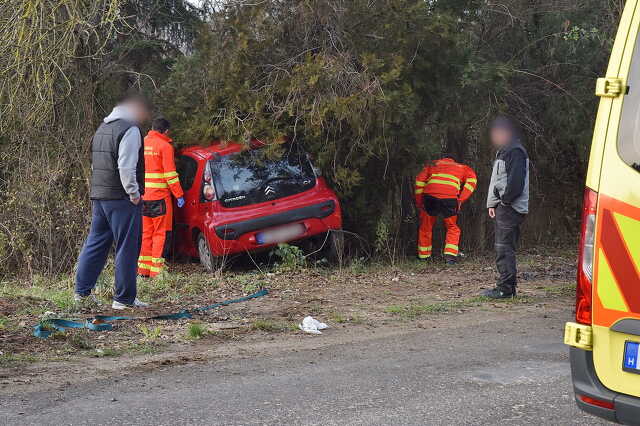 kerítésnek ütköző citroen