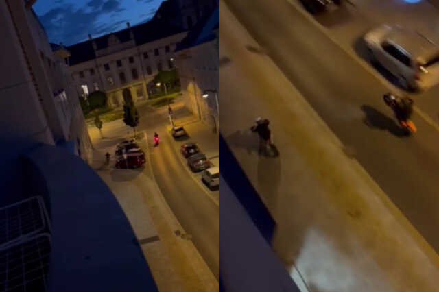 Motoros gyorsulás a szombathely Széchenyi István utcában