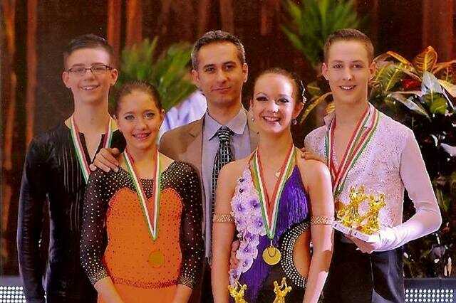 Oláh Kristóf, Novák Csenge, Hercezg Attila edző, Nagy Réka Anna, Krizsán Dominik