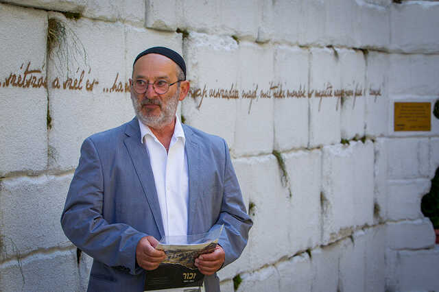 Márkus Sándor a Shoah és Szombathelyi Zsidó Történeti Tárlat megnyitásán
