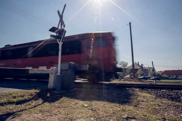Vasúti átjáró a Szent István király utcában