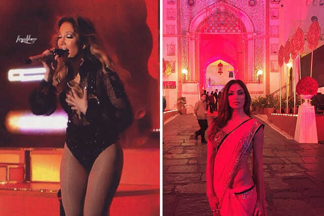 J.Lo fellépés közben (balra) és Nicole Scherzinger száriban (jobbra)
