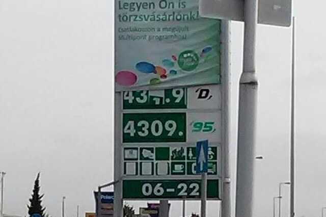 Rekord benzinár a Zanati úton, Szombathelyen
