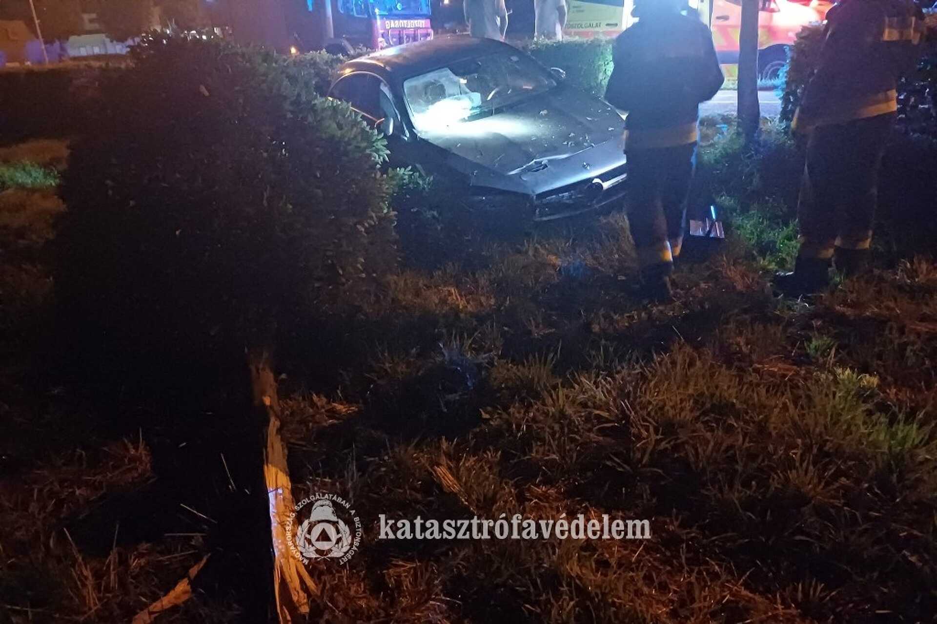 Kidöntött egy fát, majd szántóföldre csapódott egy autó Büknél