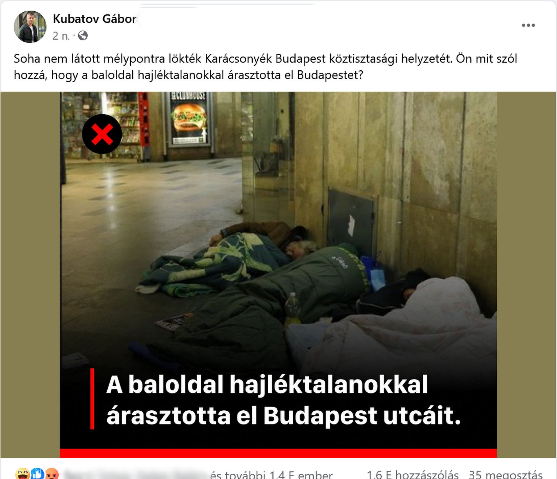 Kubatov, hajléktalanok, trollok