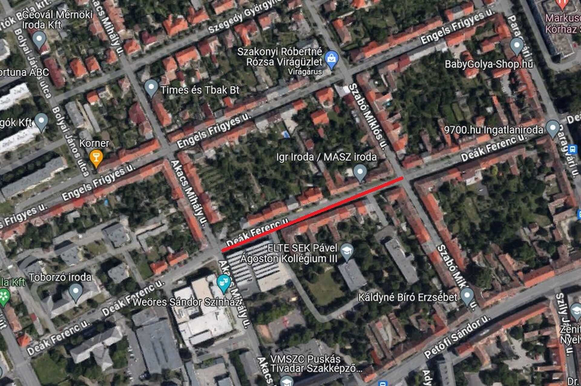 30-as sebességkorlátozás a Deák Ferenc utcában