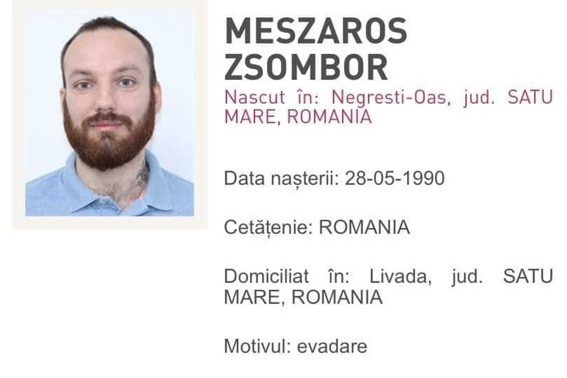 Mészáros Zsombor körözési képe