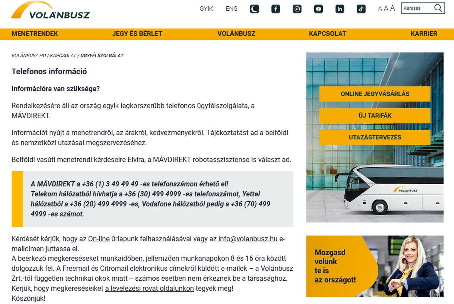 A képre kattintva a Volánbusz információs oldalára jut