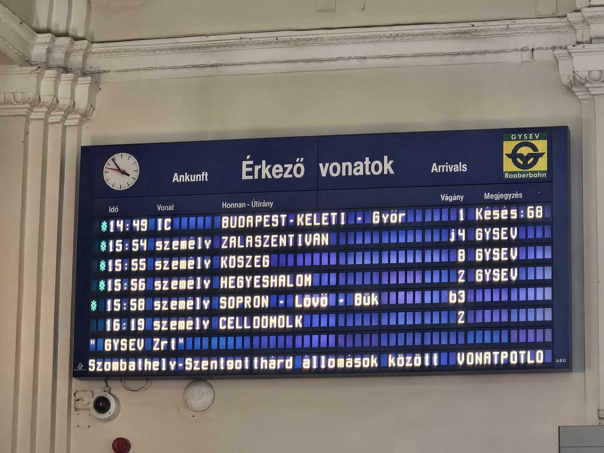 Leállt a vonatközlekedés Szombathely és Szentgotthárd között