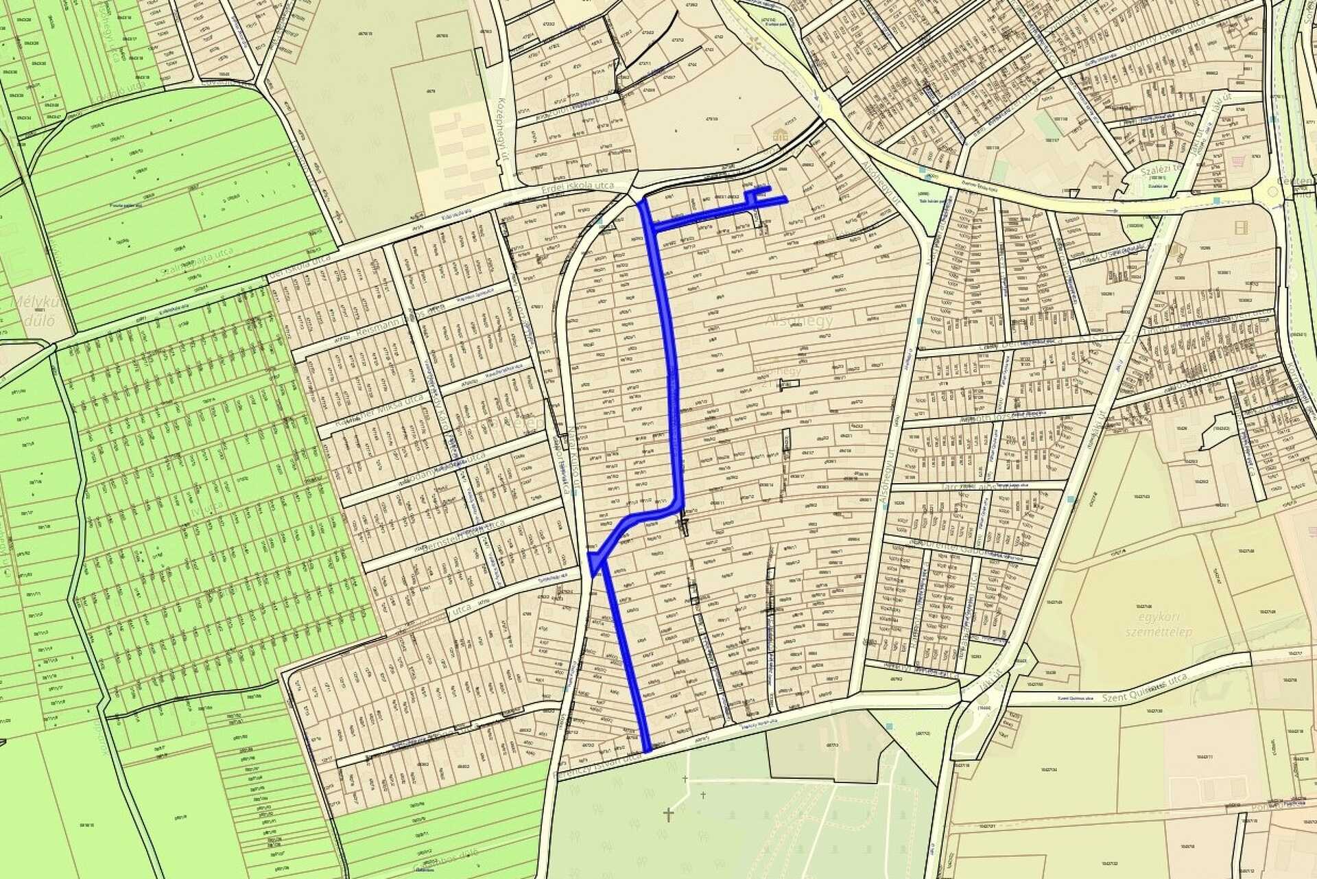 Lakó-pihenő övezet az Áprily, Batsányi és Vadvirág utcáknál