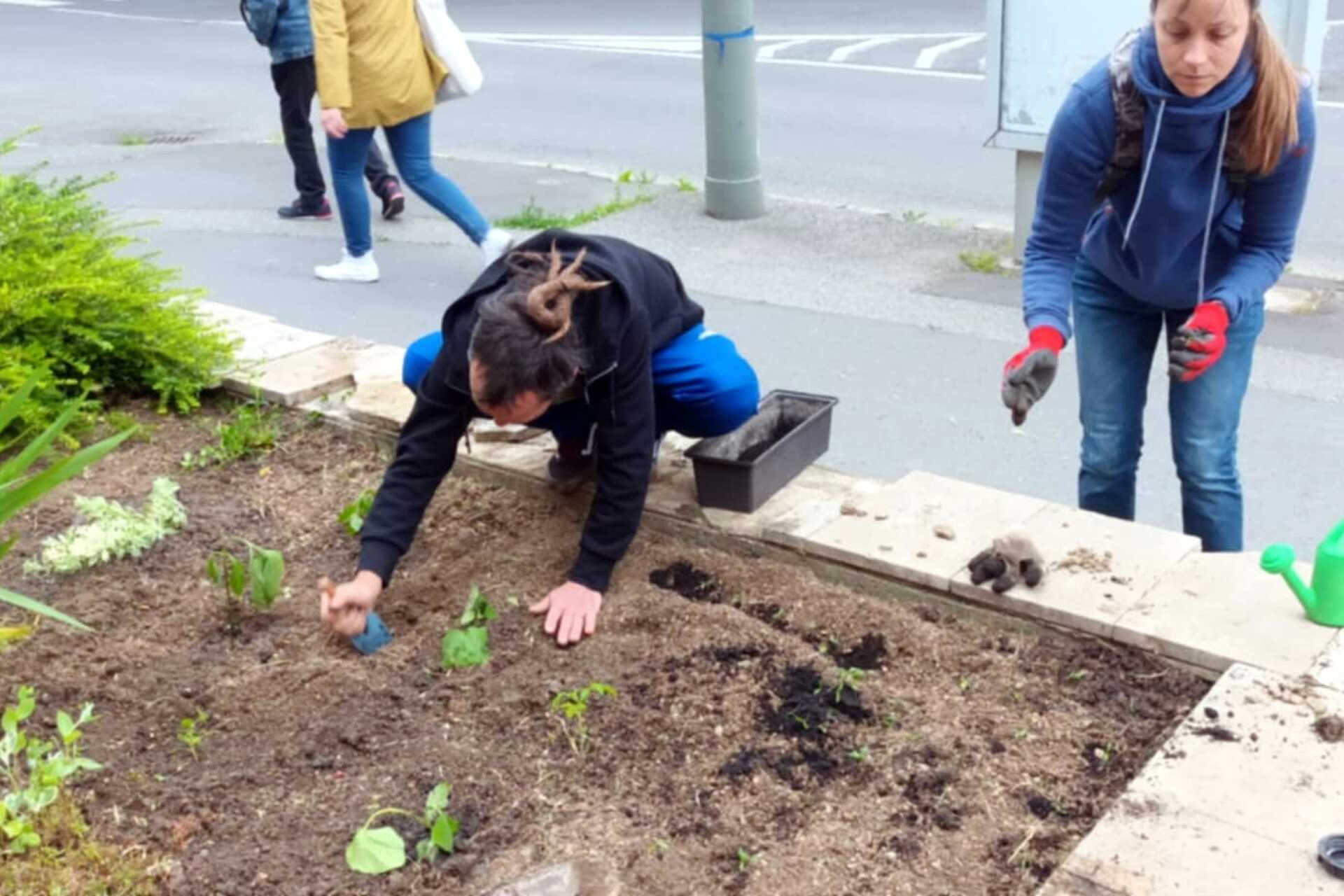 Lelkes civilek tették rendbe a Nagyszálló virágágyásait