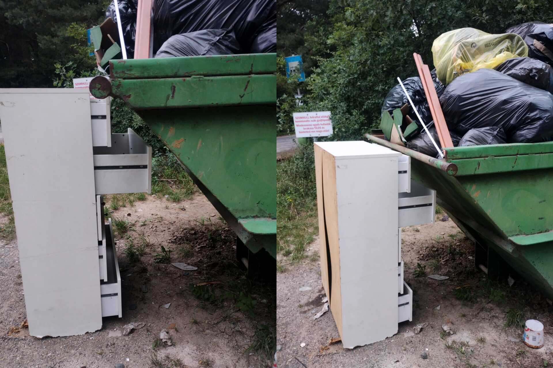 A hulladékgyűjtő szekrényke