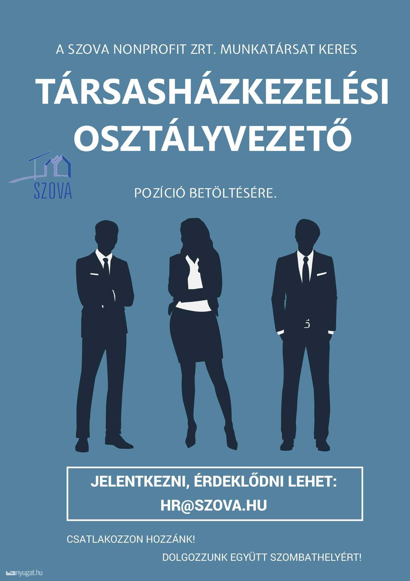 Társasházkezelési osztályvezetőt keres a SZOVA NZrt.