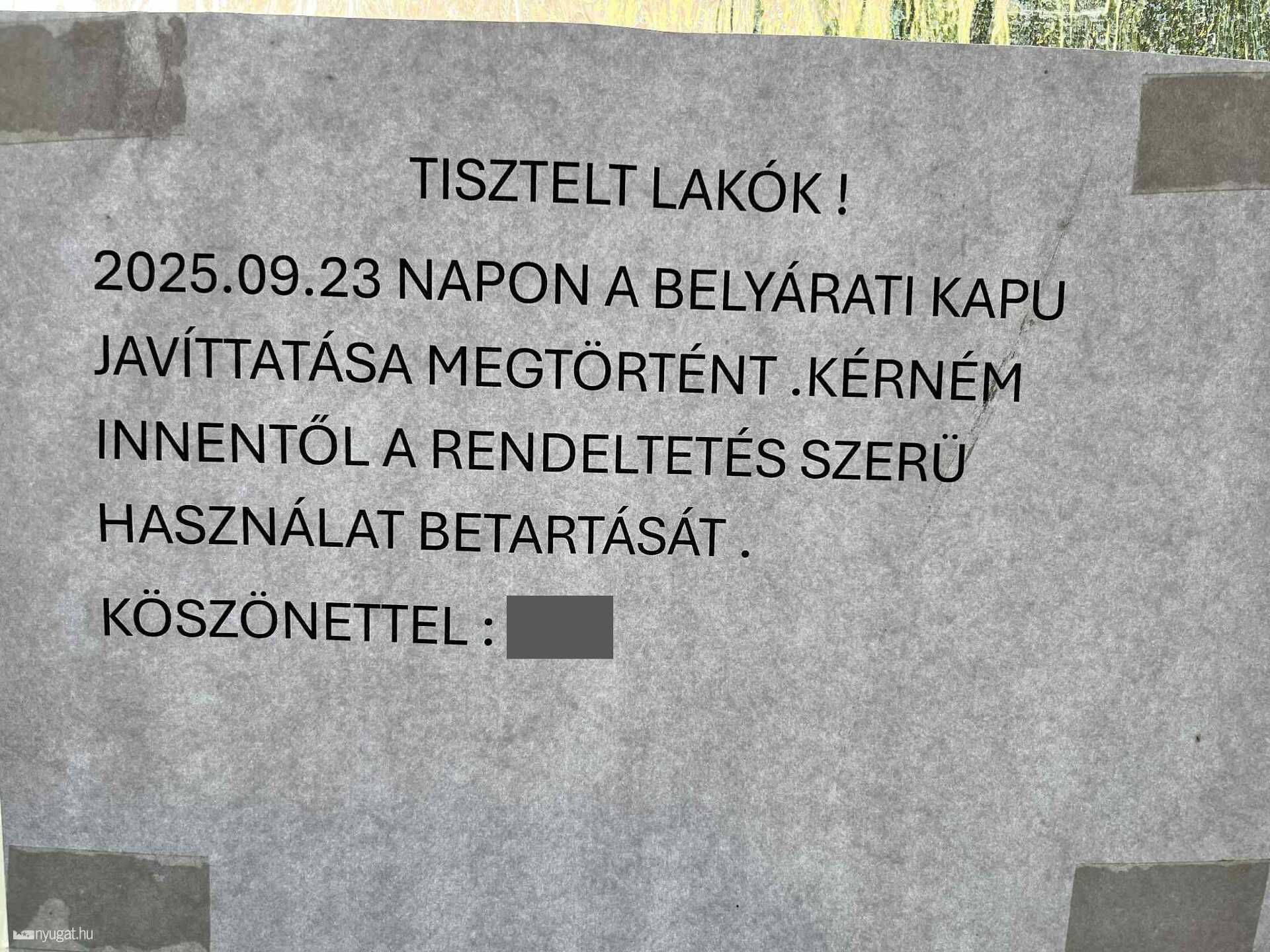 Szombathelyen megjavították a ,,belyárati kaput'', de a helyesírási szótár még mindig szervizben van 