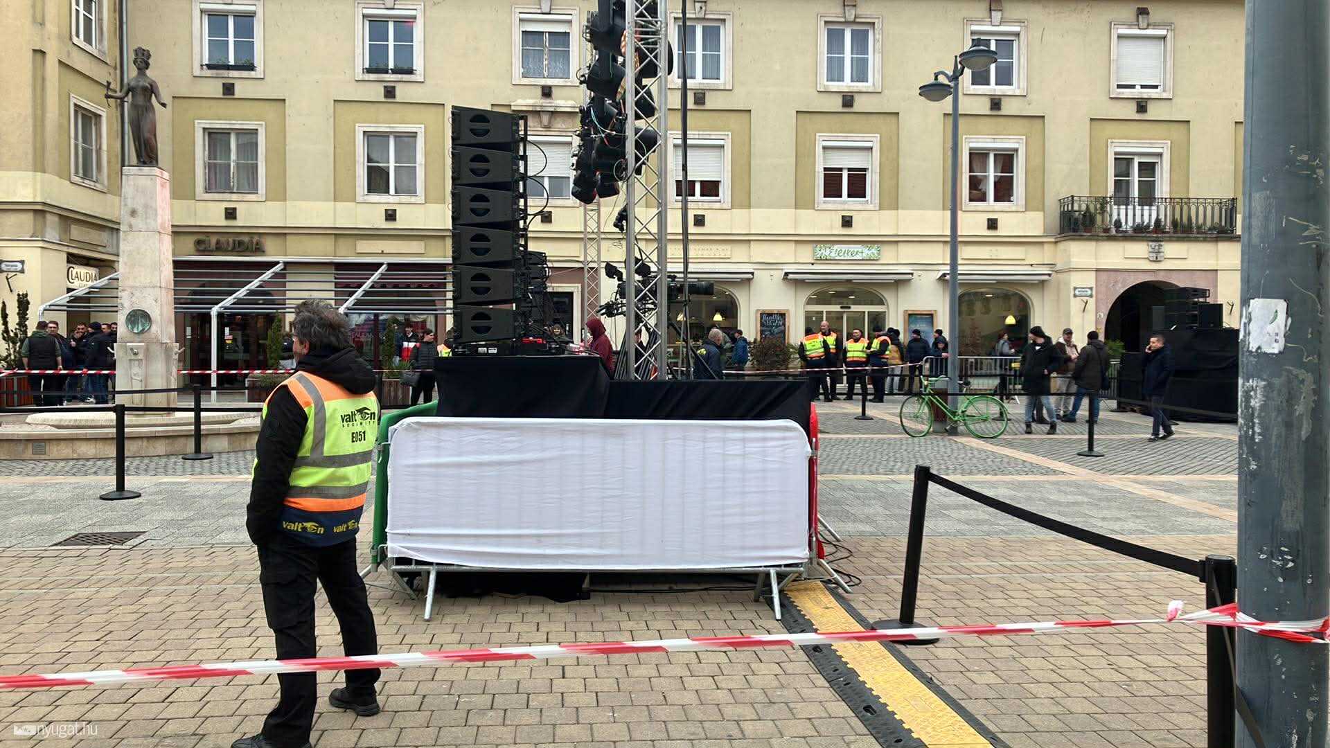 Savaria tér Orbán Viktor rendezvénye alatt