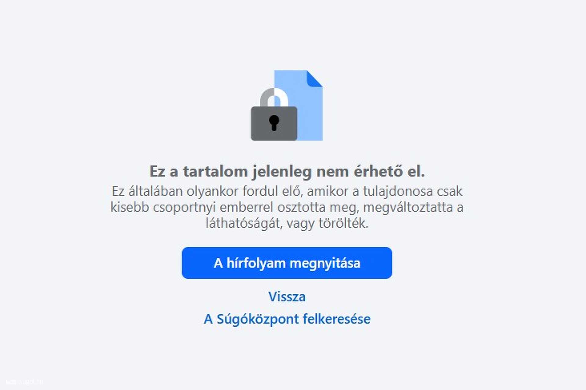 Ez a kép fogad minket, ha megpróbáljuk elérni Orbán Viktor Facebook oldalát. Fájdalmat, szomorúságot és ürességet érzünk most
