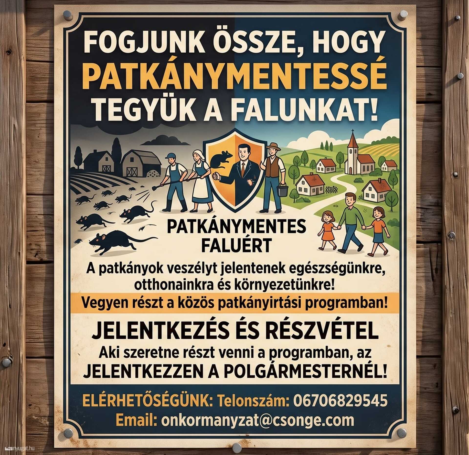 A polgármester még egy plakátot is közzétett a patkányírtásról