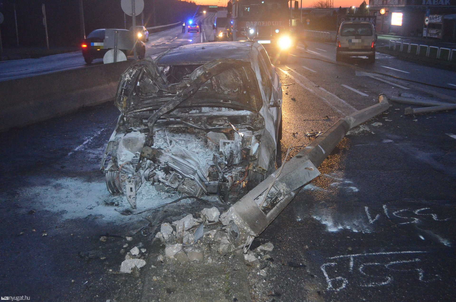 Kiégett az ittas sofőr autója Sopronnál