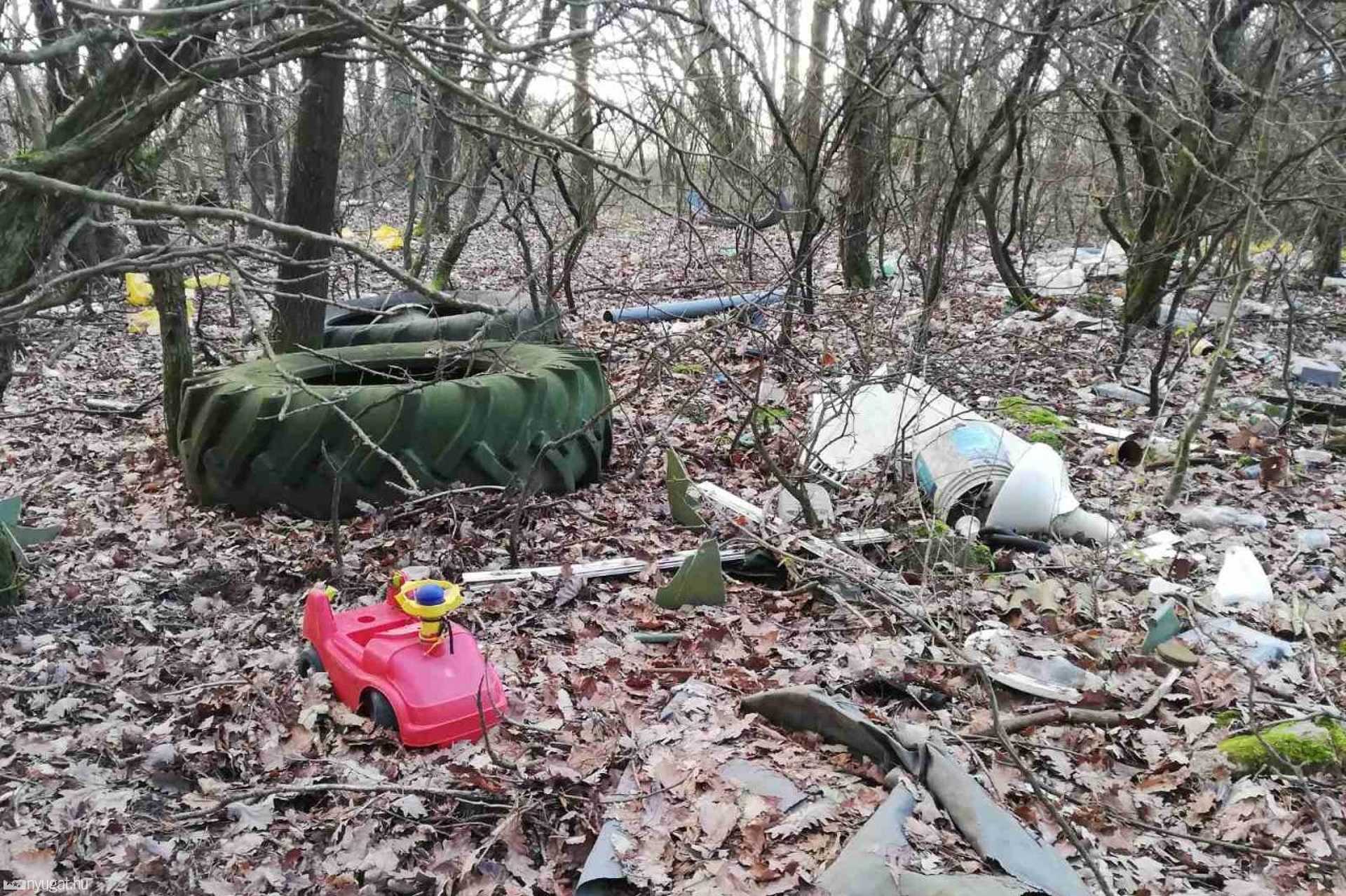 Borzasztóan szemetes a szombathelyi Parkerdő