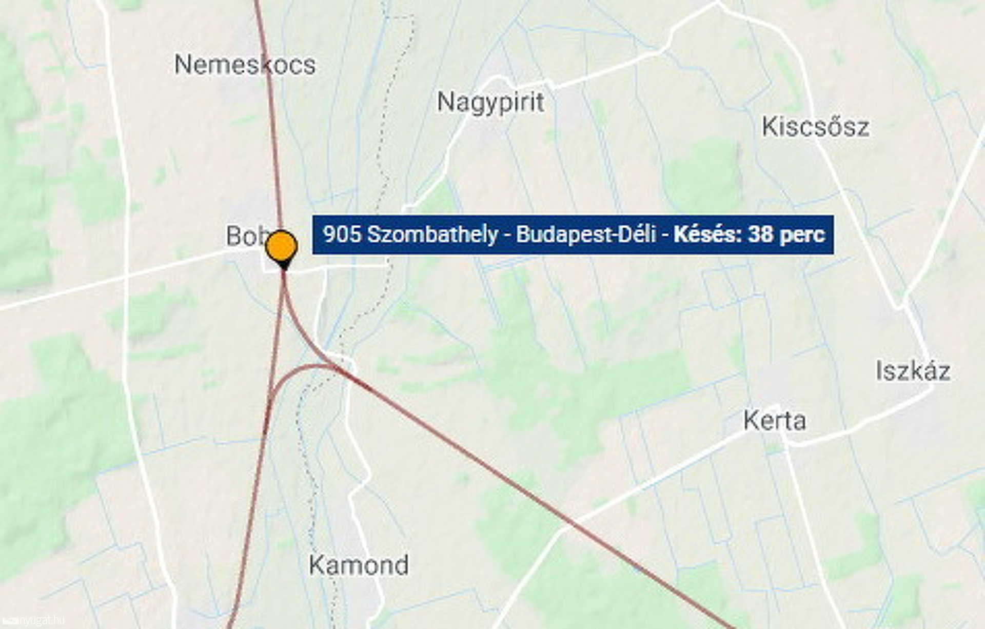Vonat alá esett egy férfi Bobánál