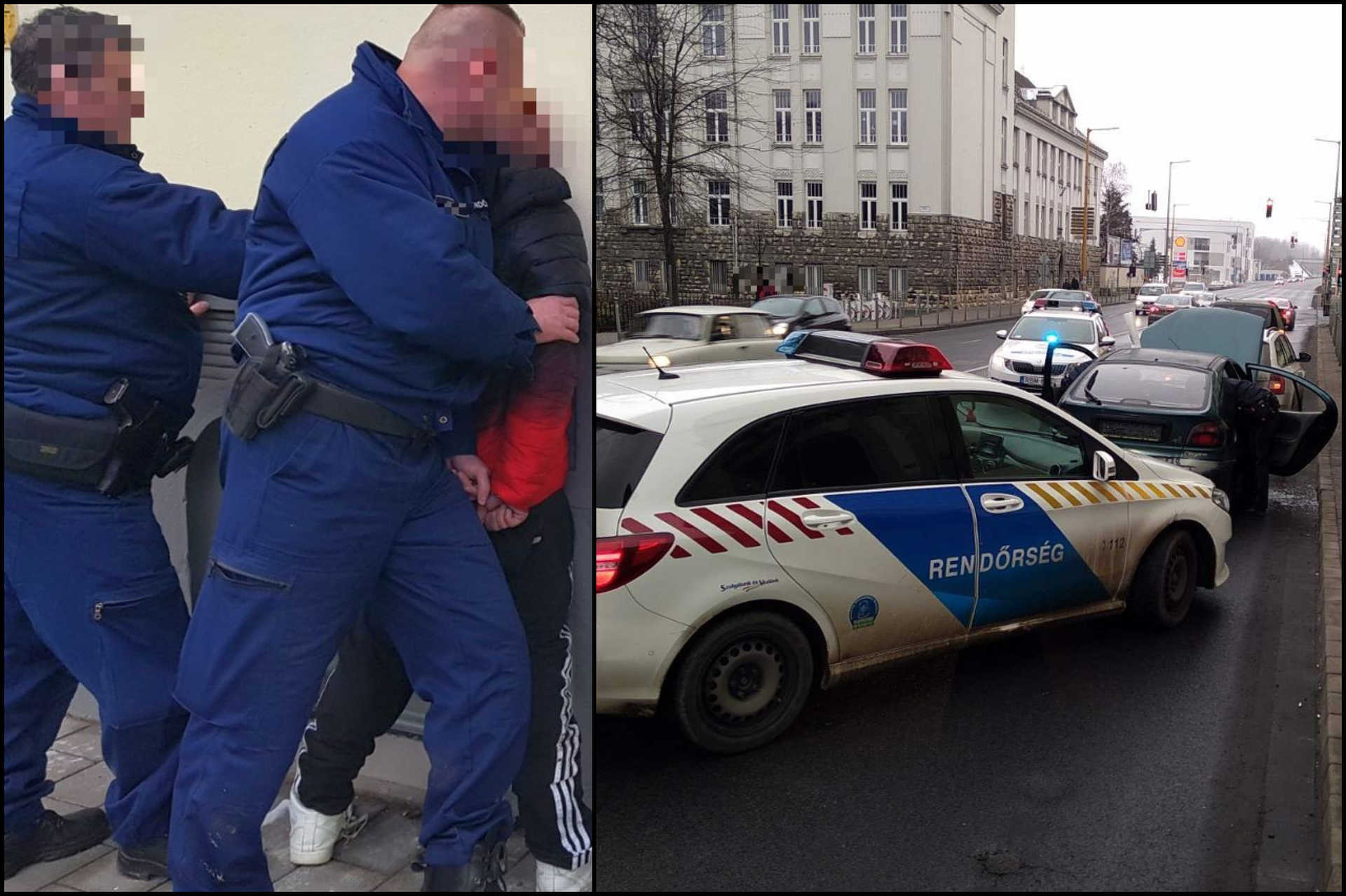 Rendszám nélküli autóval és droggal menekült a rendőrök elől a bódult sofőr Győrben