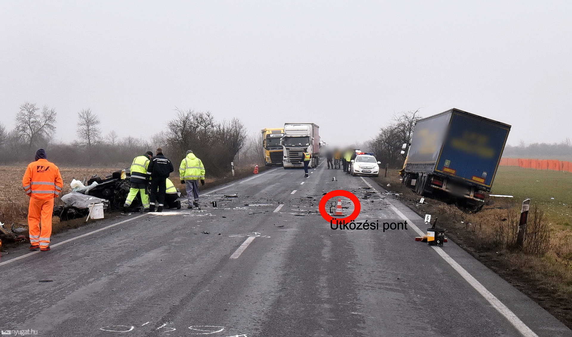 Kamion és személyautó ütközött Körmend és Szombathely között