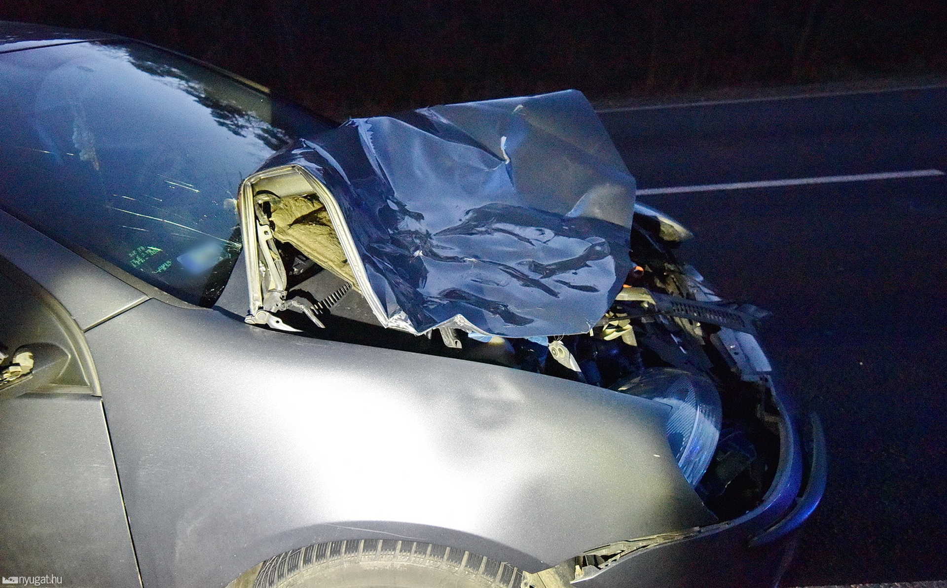 Szarvasok szaladtak a VW elé a 86-oson